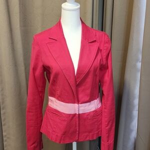Bisou Bisou Women's Vibrant Pink Corduroy Blazer